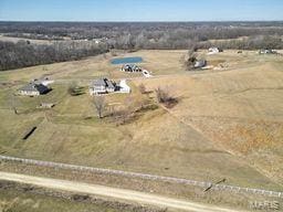 aerial view featuring a rural view