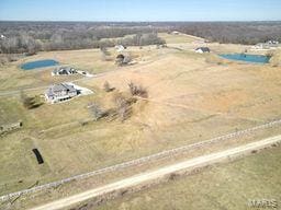 drone / aerial view featuring a rural view