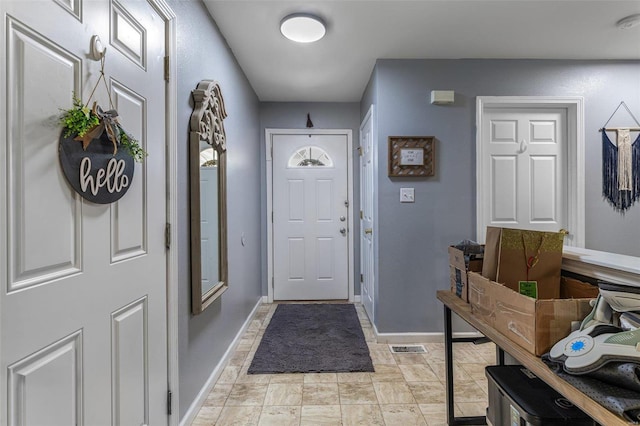 entryway with baseboards