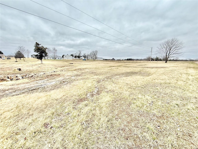 view of yard with a rural view