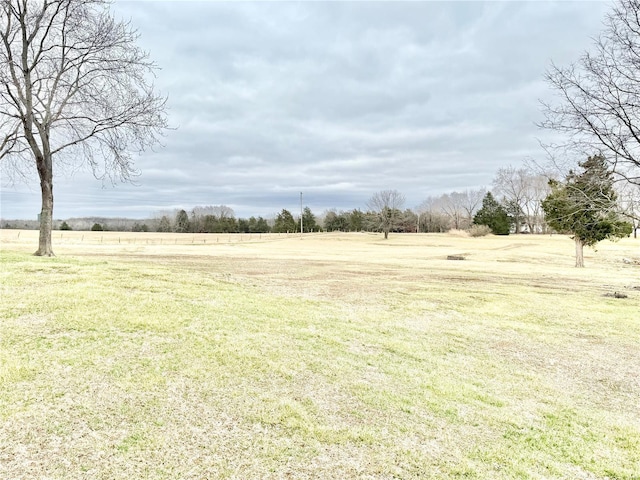 view of yard with a rural view