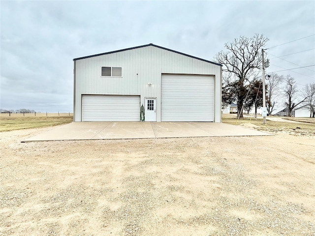 view of detached garage