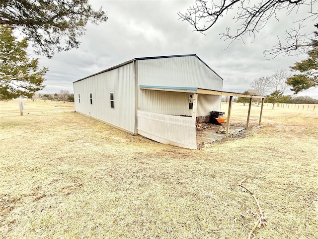 exterior space with an outbuilding