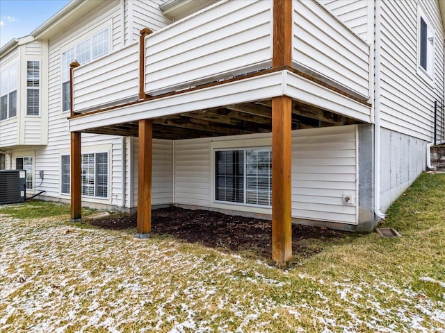 view of property exterior featuring central AC unit