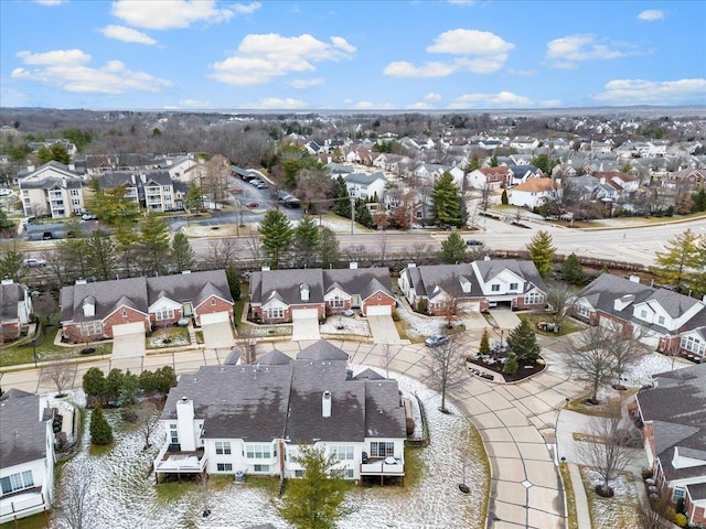 birds eye view of property with a residential view