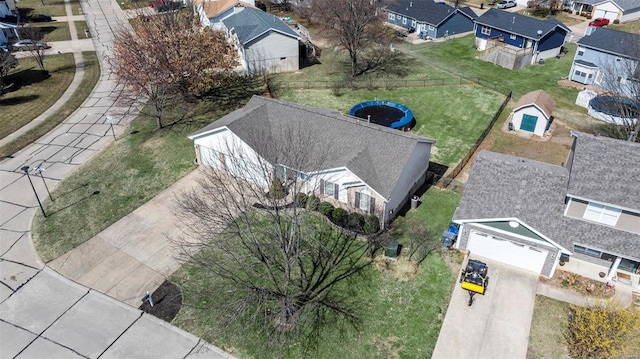 drone / aerial view with a residential view