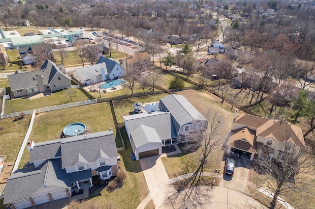 aerial view featuring a residential view