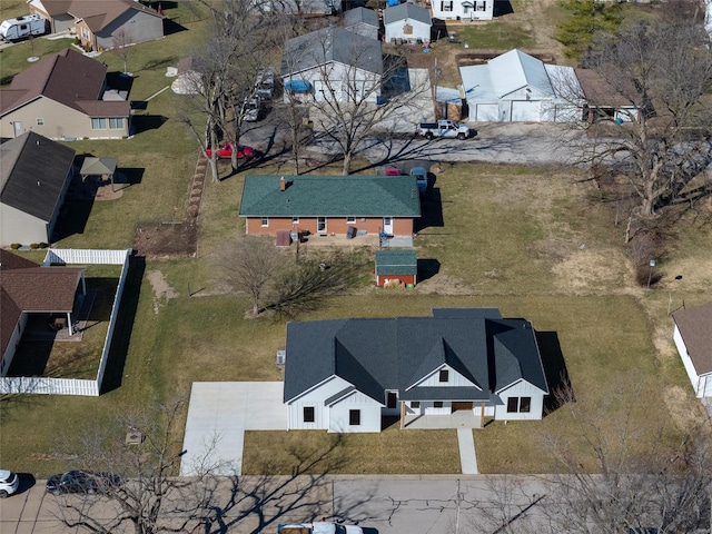 bird's eye view featuring a residential view