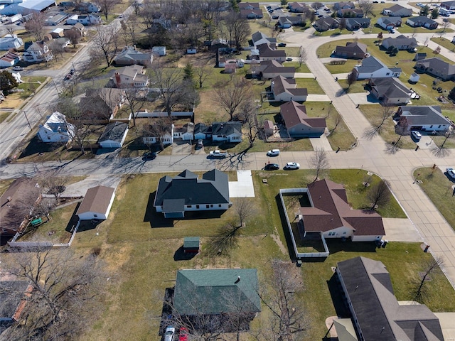 aerial view with a residential view