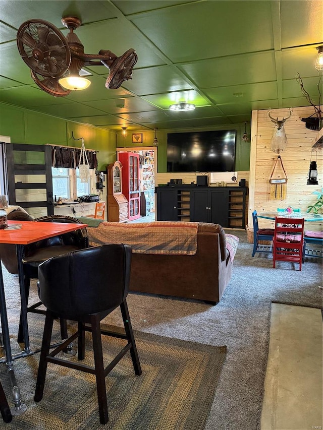 view of carpeted living area