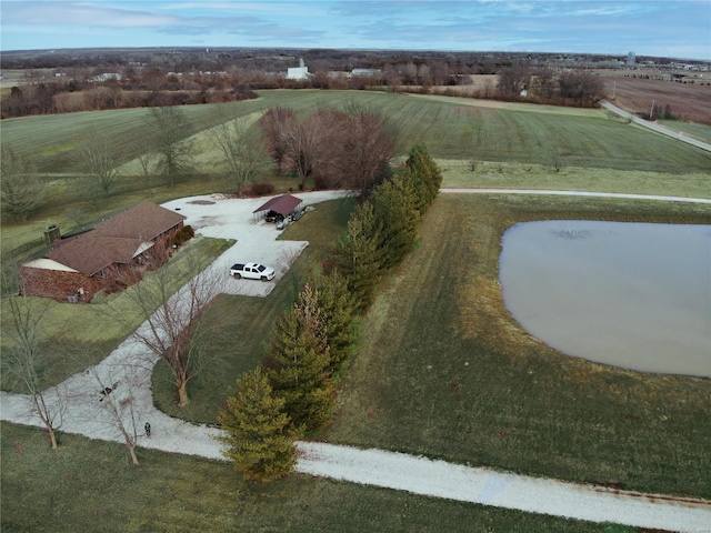 aerial view featuring a rural view