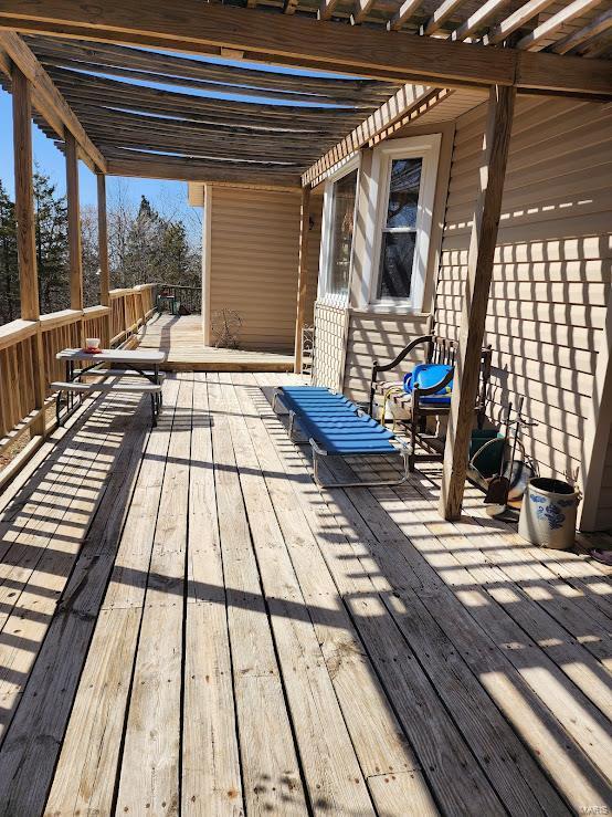 deck with a pergola