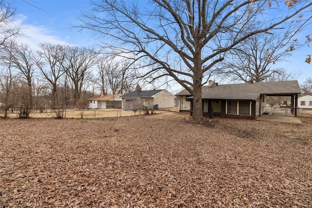 view of yard featuring fence