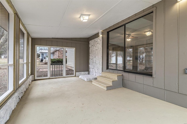 view of unfurnished sunroom