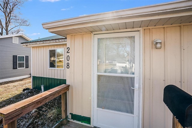 view of doorway to property