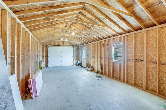 interior space with a garage