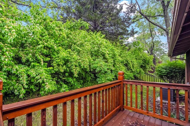 wooden terrace with central AC unit