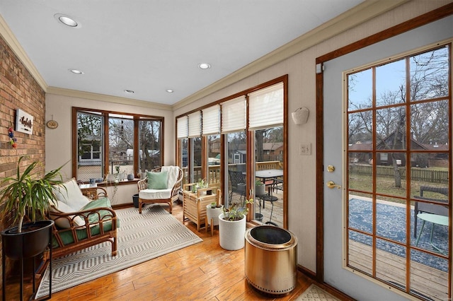 sunroom / solarium with a healthy amount of sunlight