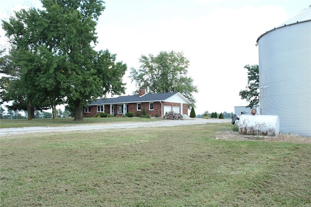 exterior space with a garage