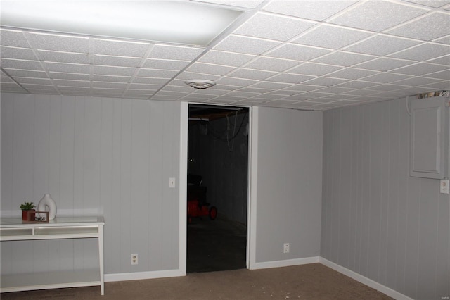 finished basement with baseboards