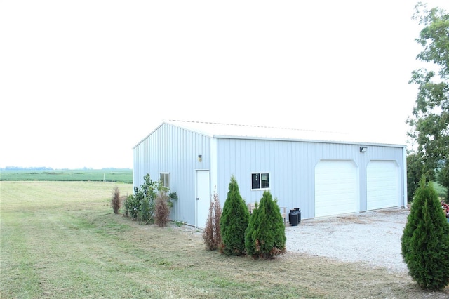 view of detached garage