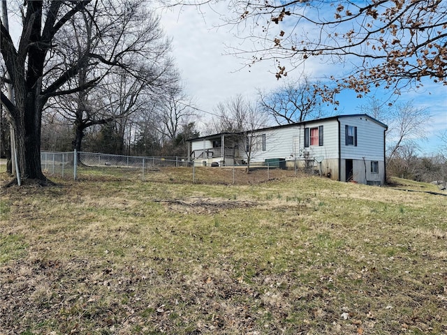 view of yard with fence