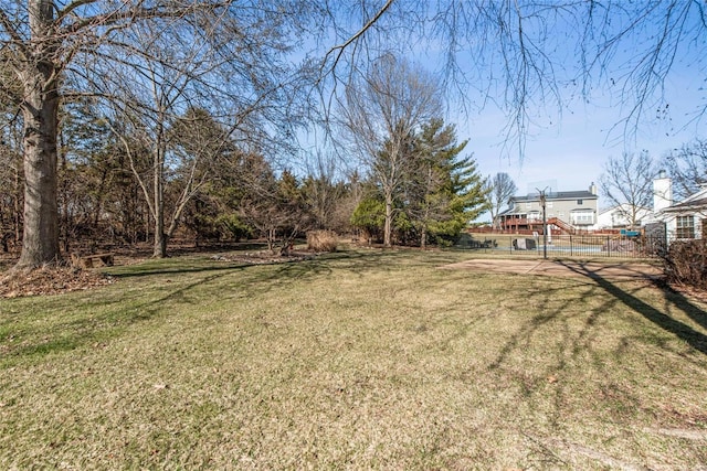 view of yard with fence