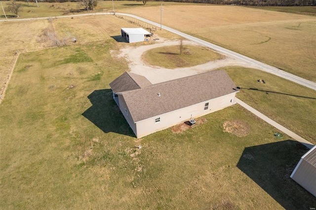 drone / aerial view with a rural view