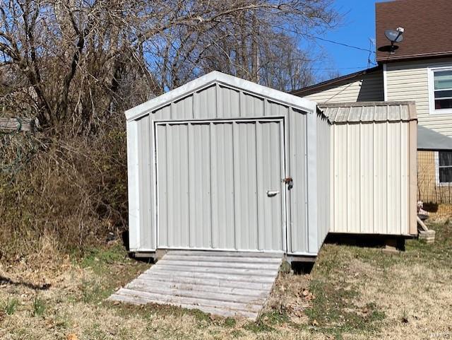 view of shed