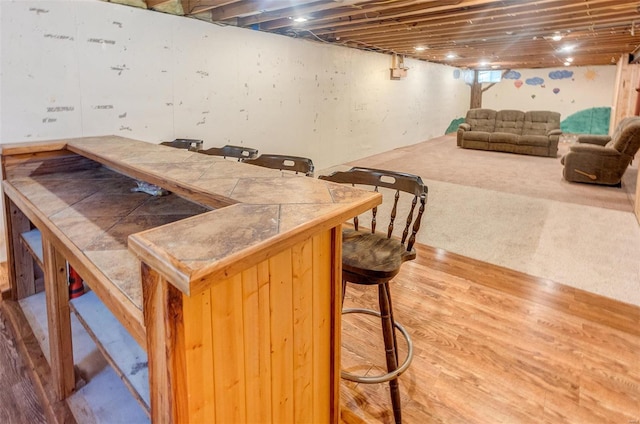 bar with wood finished floors