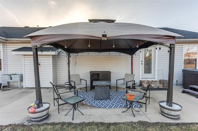 view of patio / terrace featuring a gazebo