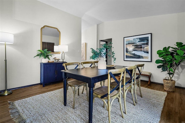 dining space featuring wood finished floors