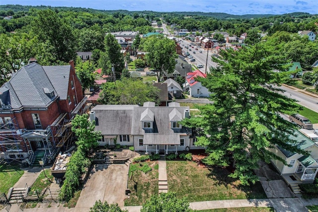 birds eye view of property with a residential view