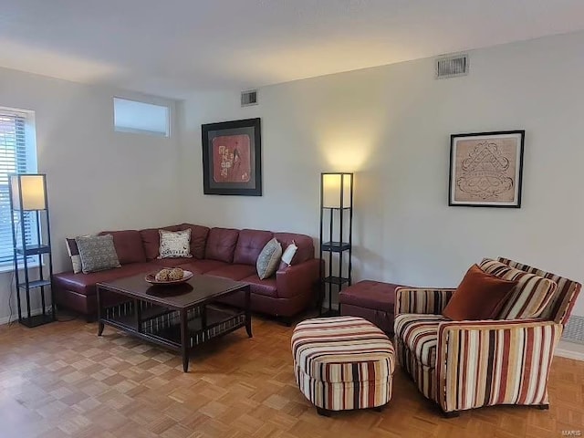 living room with visible vents