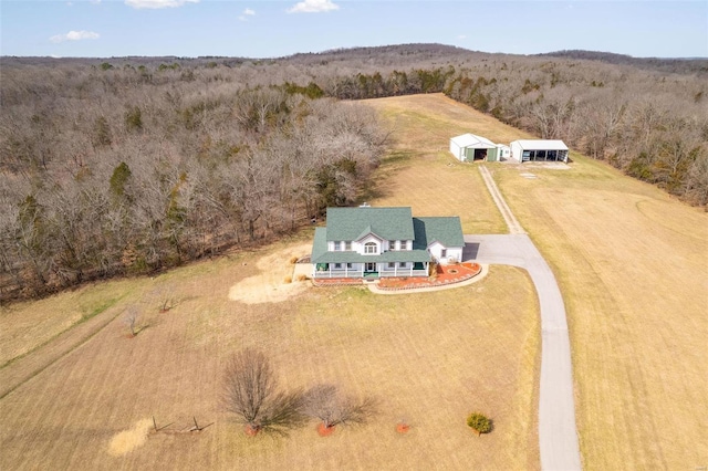 bird's eye view featuring a rural view