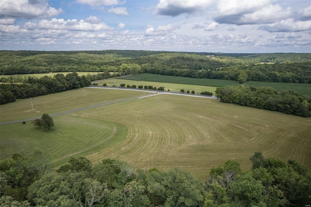 drone / aerial view with a rural view