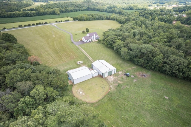 bird's eye view with a rural view