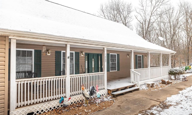 view of front of home with covered porch