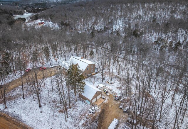 view of snowy aerial view