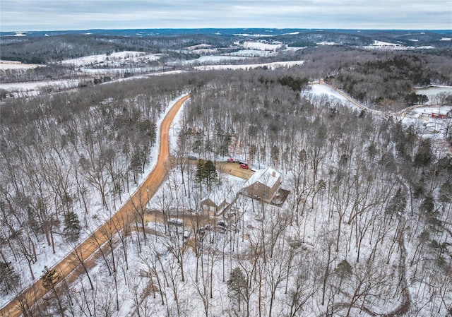 view of snowy aerial view