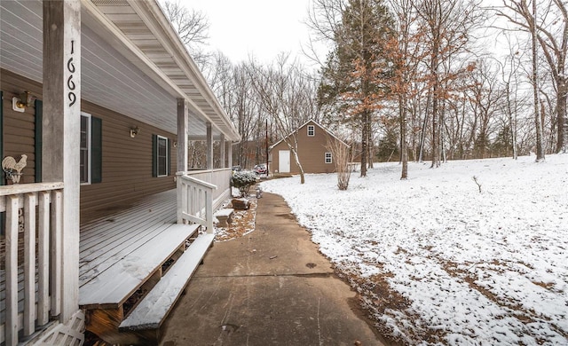 view of snowy yard