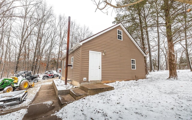 view of snow covered structure