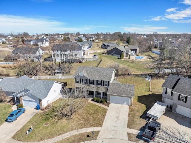 bird's eye view featuring a residential view