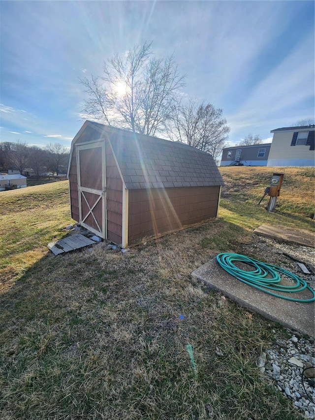 view of shed