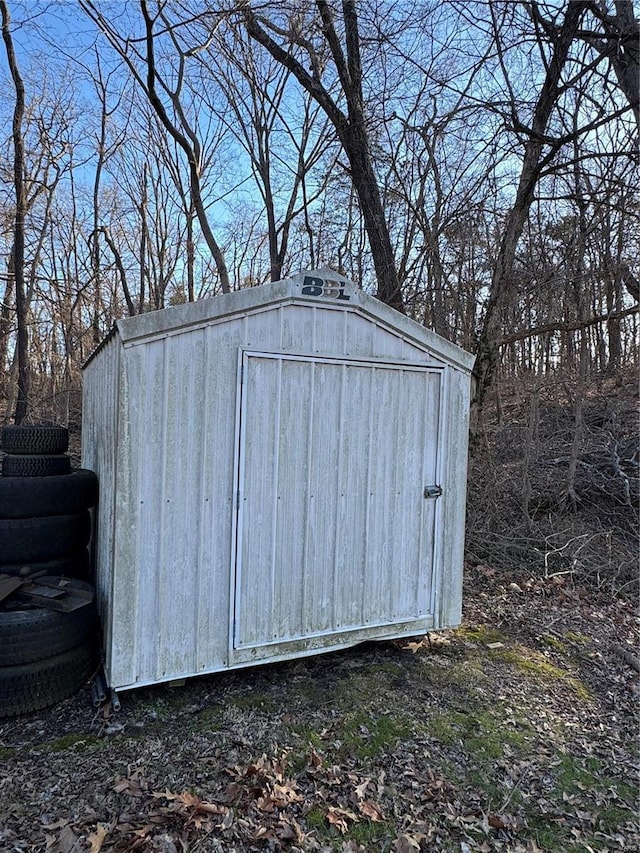 view of shed