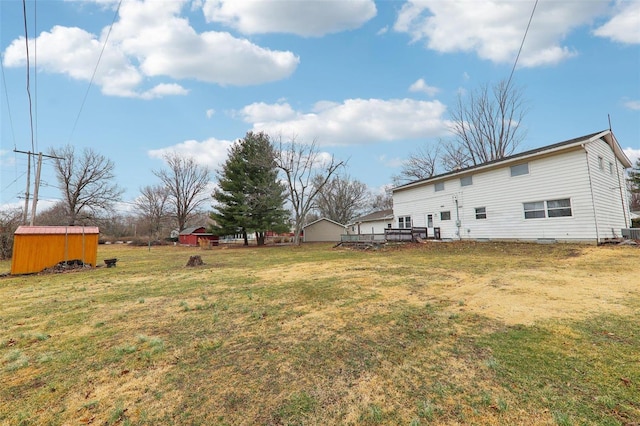 view of yard featuring a deck