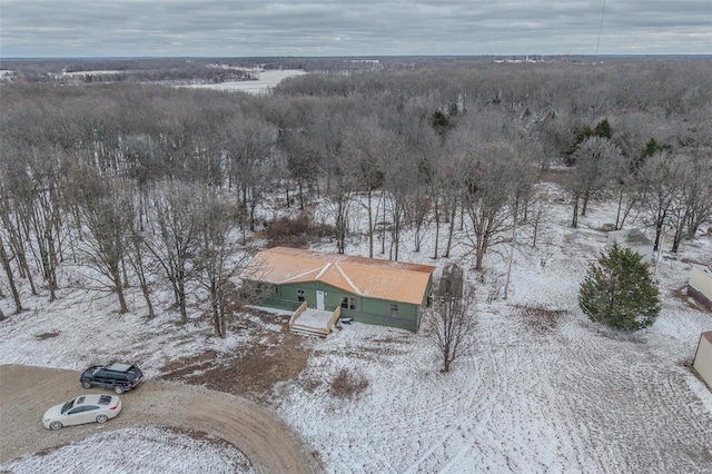 view of snowy aerial view