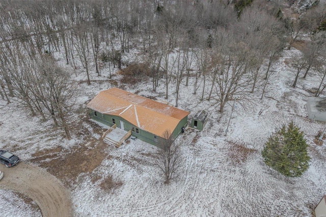 view of snowy aerial view