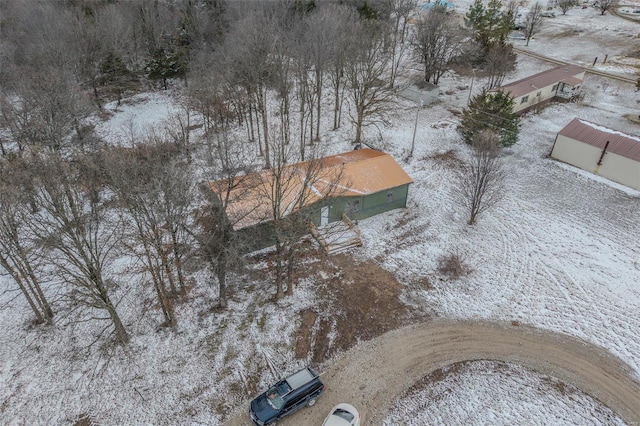 view of snowy aerial view