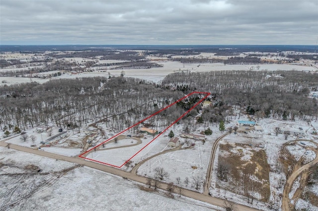 view of snowy aerial view